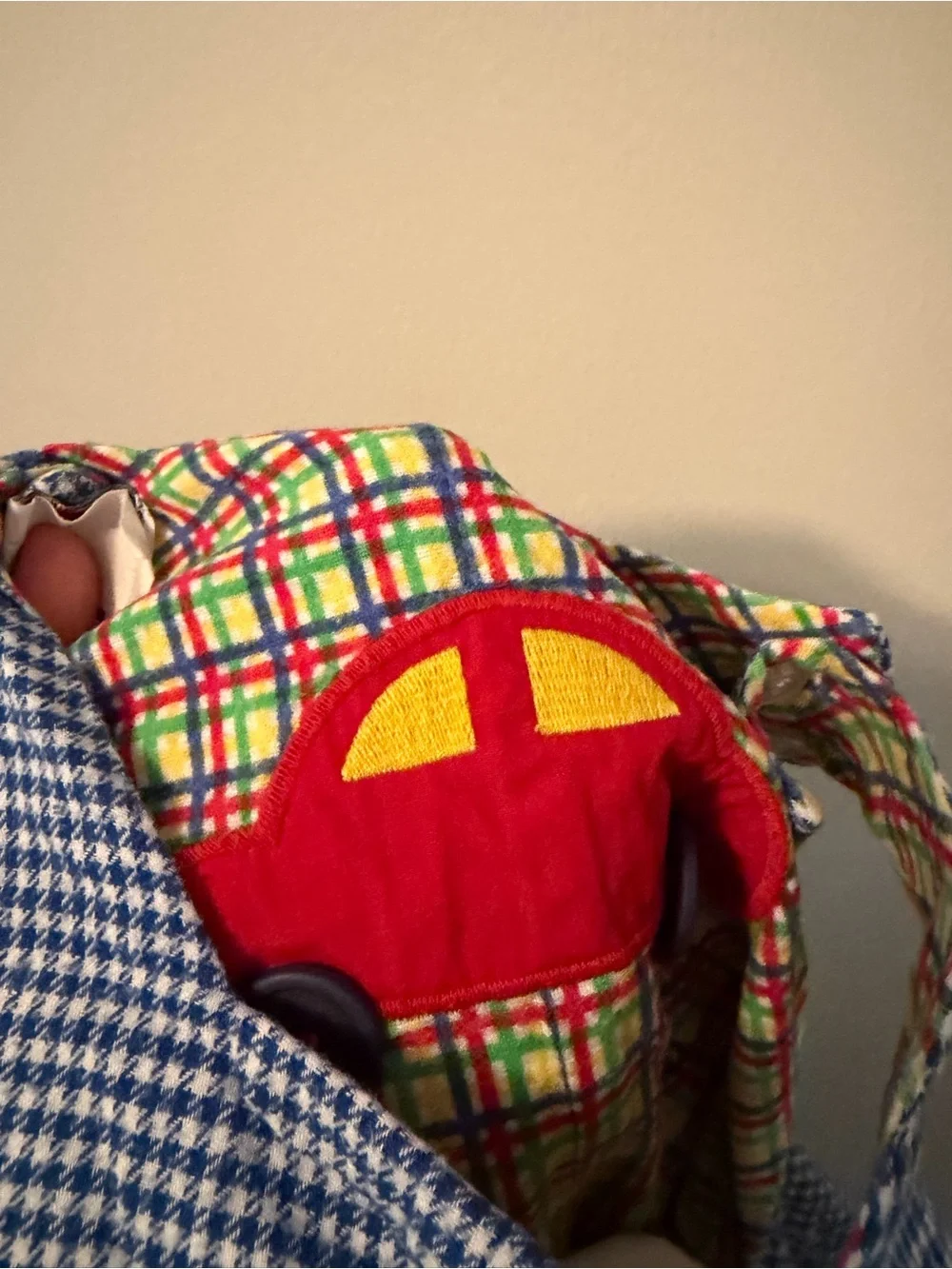 The Bailey Boys Reversible Blue Gingham Excavator Overalls